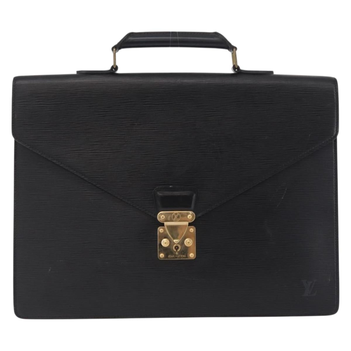 LOUIS VUITTON Epi Serviette Conseiller Business Bag Black M54422 LV Auth 201359