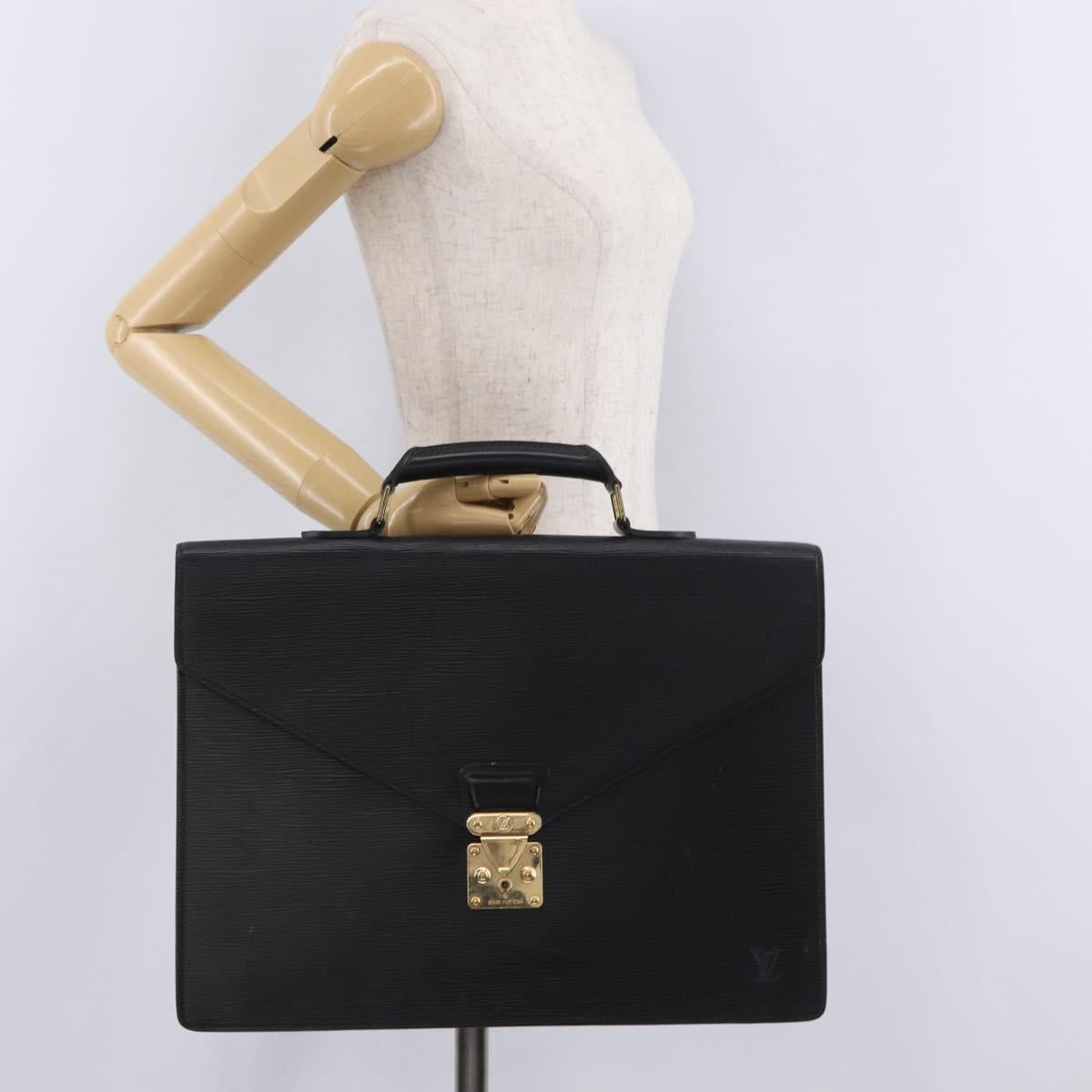 LOUIS VUITTON Epi Serviette Conseiller Business Bag Black M54422 LV Auth 201359