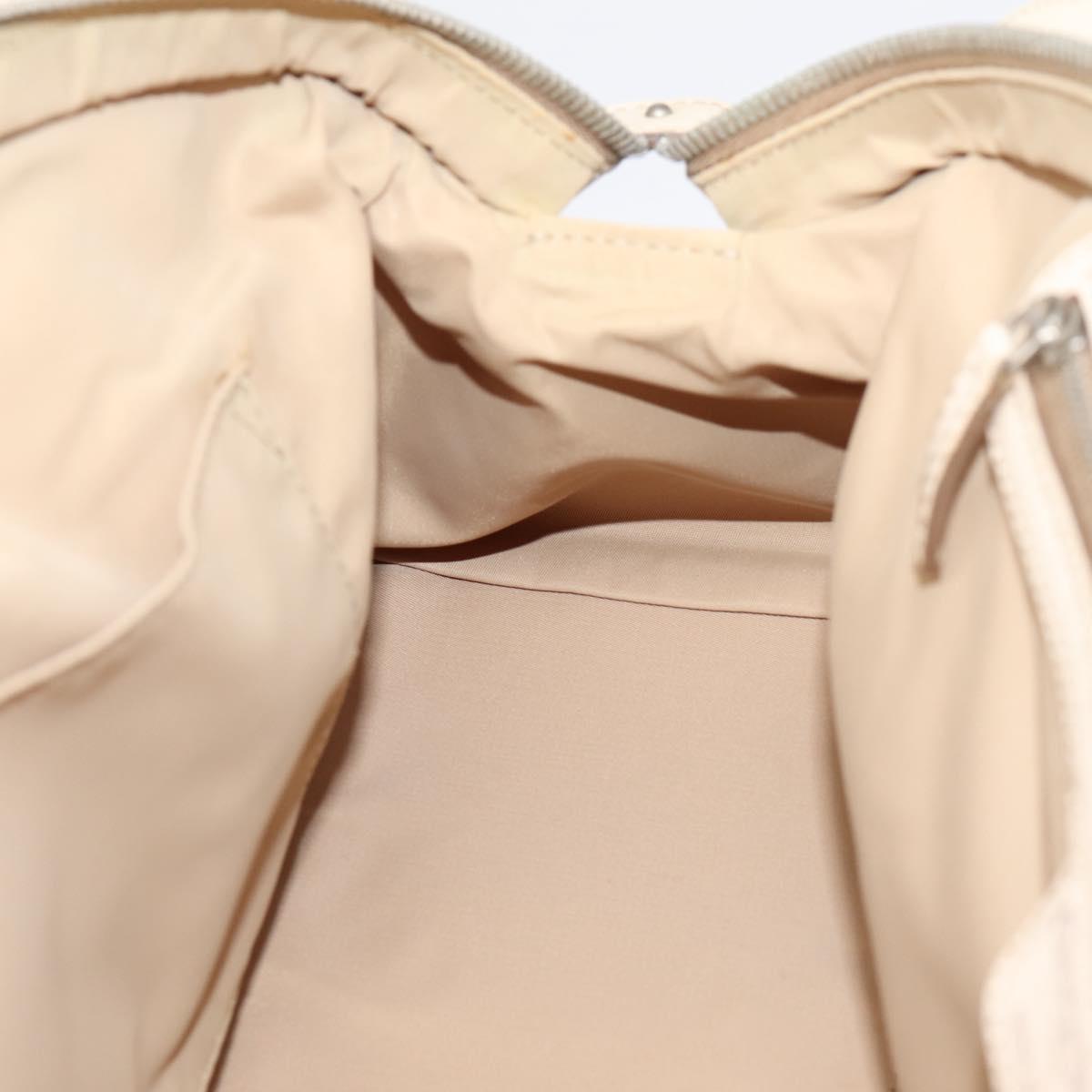 Christian Dior Street Chic Trotter Canvas Hand Bag Beige Silver Auth 201360A