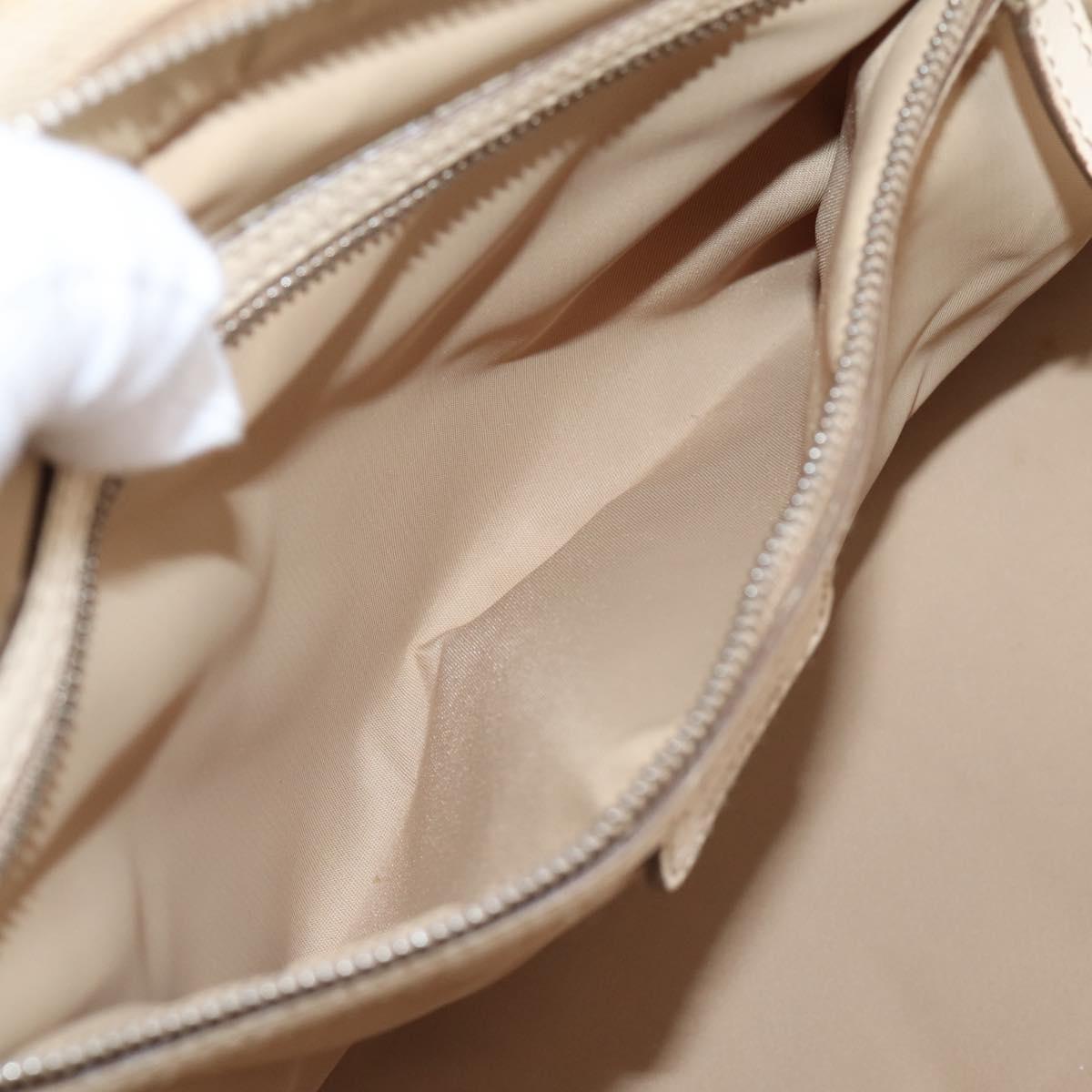 Christian Dior Street Chic Trotter Canvas Hand Bag Beige Silver Auth 201360A