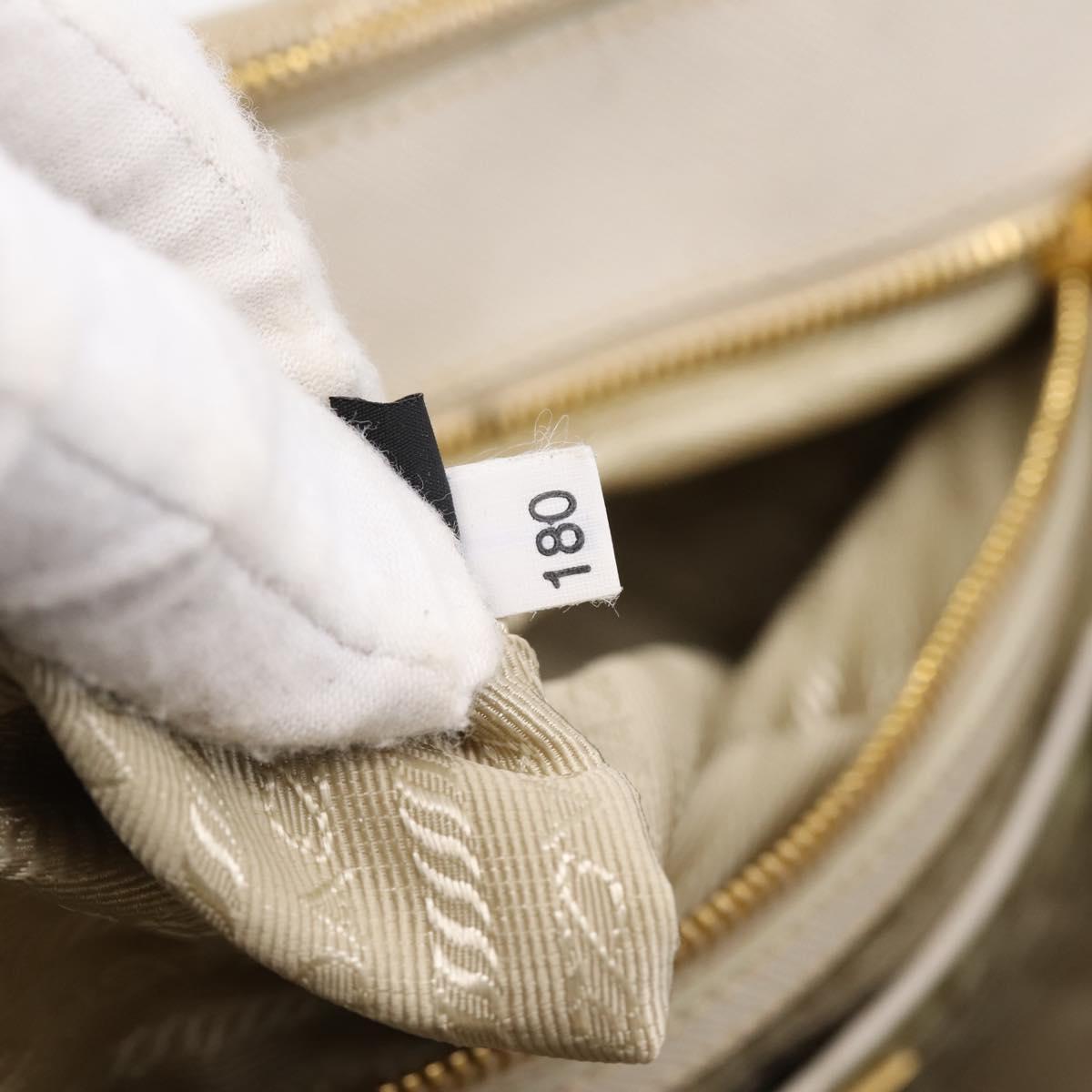 PRADA Galleria Hand Bag Saffiano leather White Gold Auth 201363