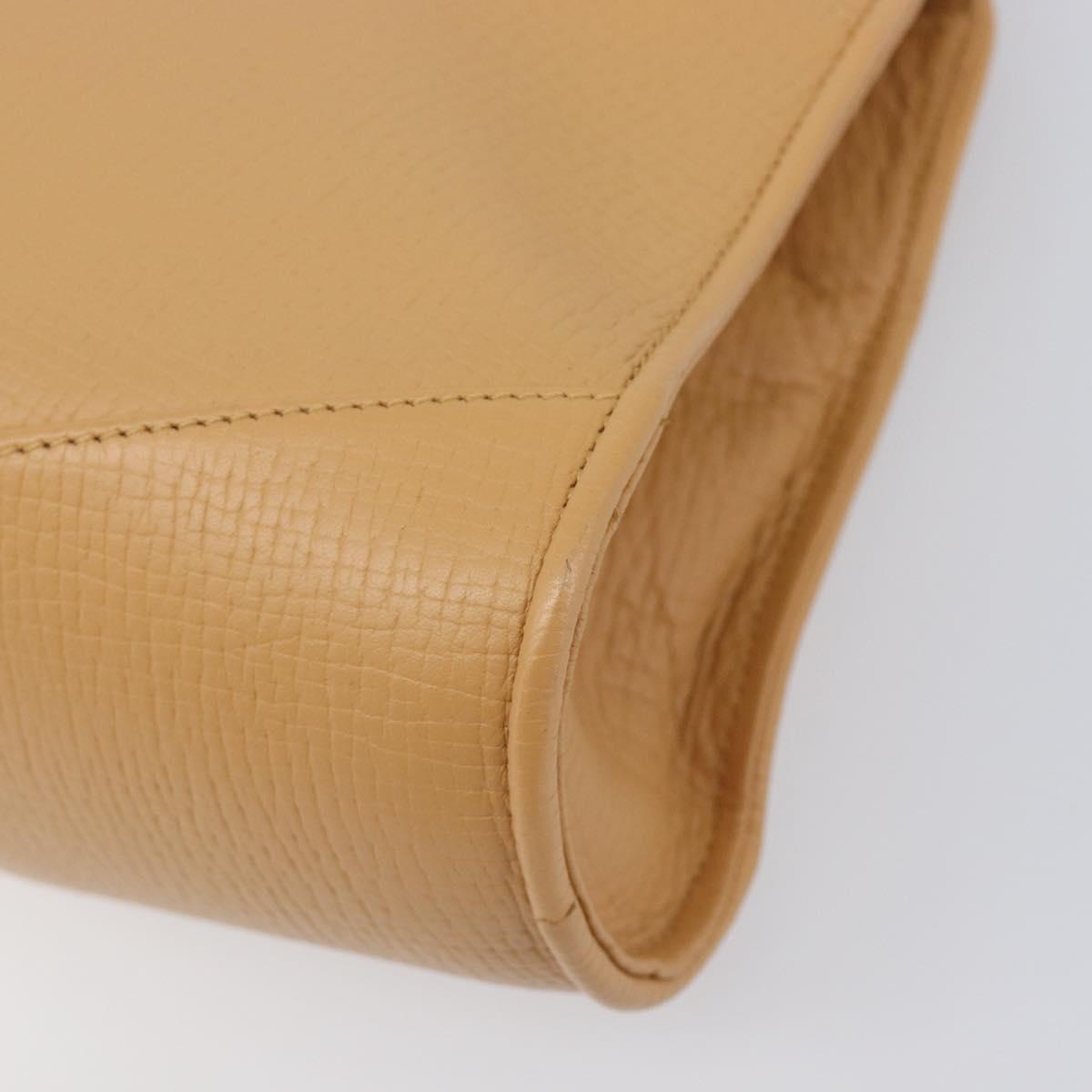 LOEWE Shoulder Bag Leather Beige Gold Auth 201364V