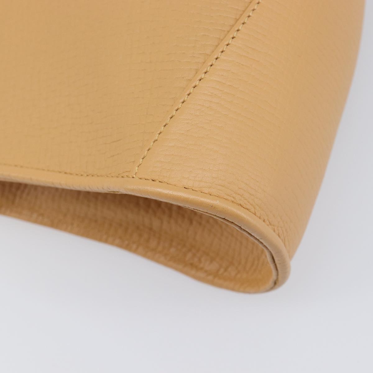 LOEWE Shoulder Bag Leather Beige Gold Auth 201364V