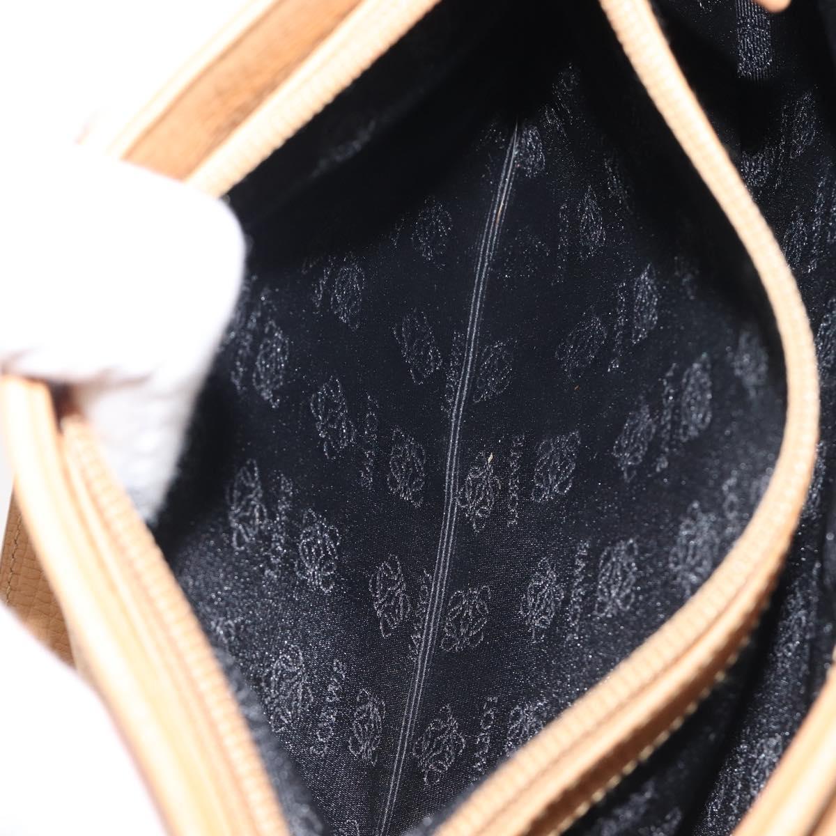 LOEWE Shoulder Bag Leather Beige Gold Auth 201364V