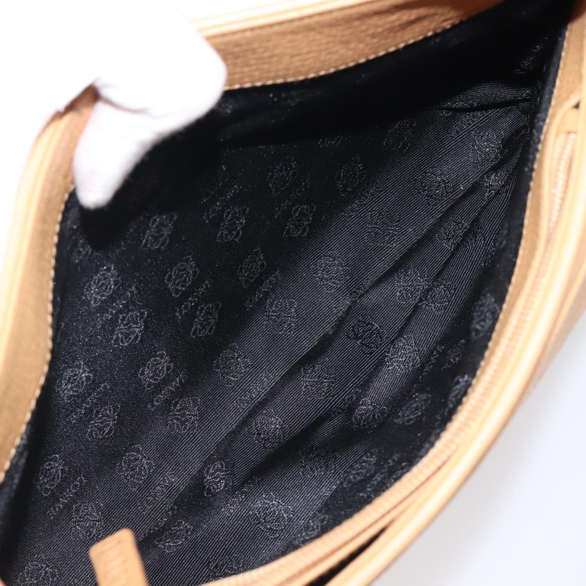 LOEWE Shoulder Bag Leather Beige Gold Auth 201364V