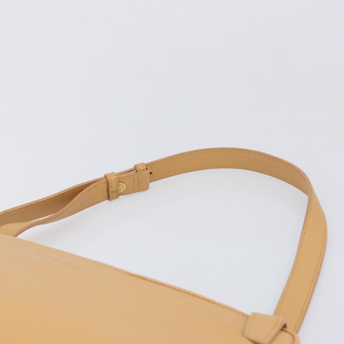 LOEWE Shoulder Bag Leather Beige Gold Auth 201364V