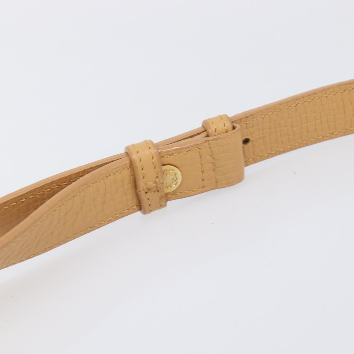 LOEWE Shoulder Bag Leather Beige Gold Auth 201364V