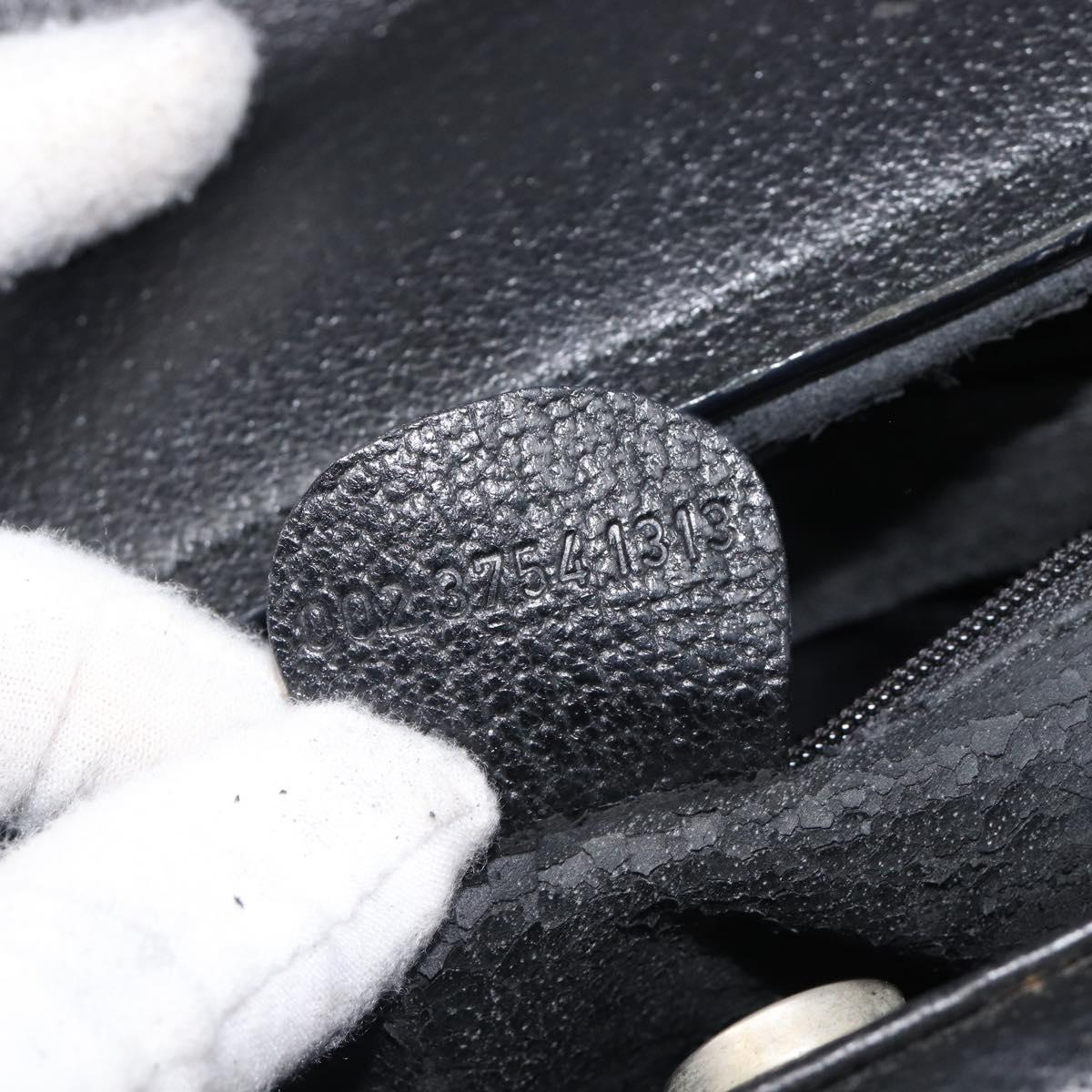 GUCCI Hand Bag Leather Black Silver 002 3754 1313 Auth 201365