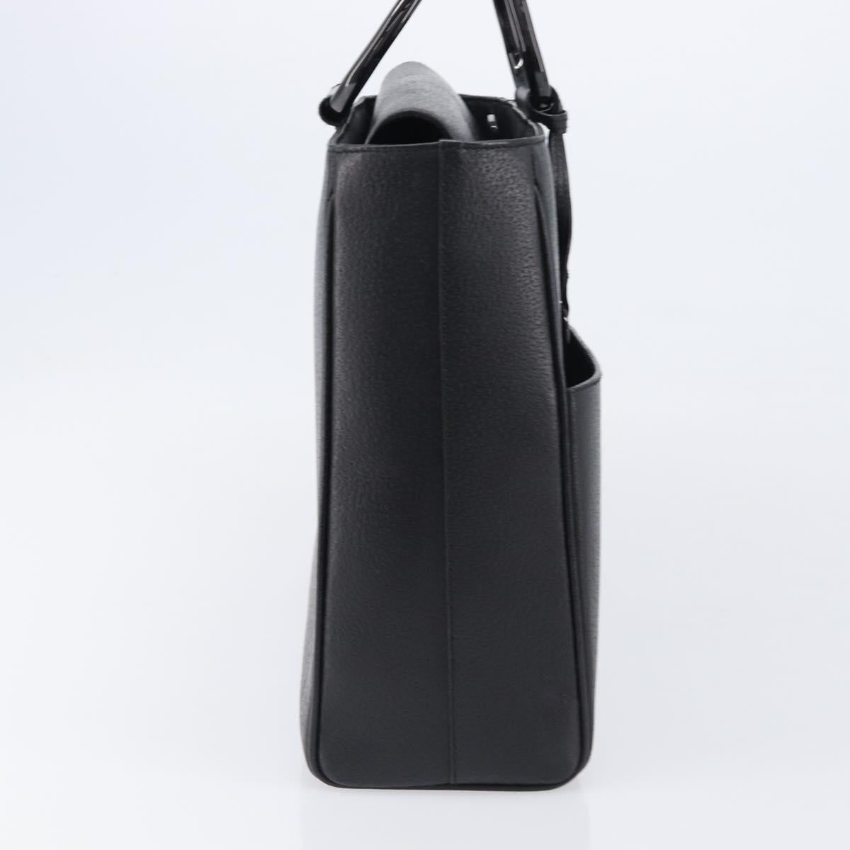 GUCCI Hand Bag Leather Black Silver 002 3754 1313 Auth 201365