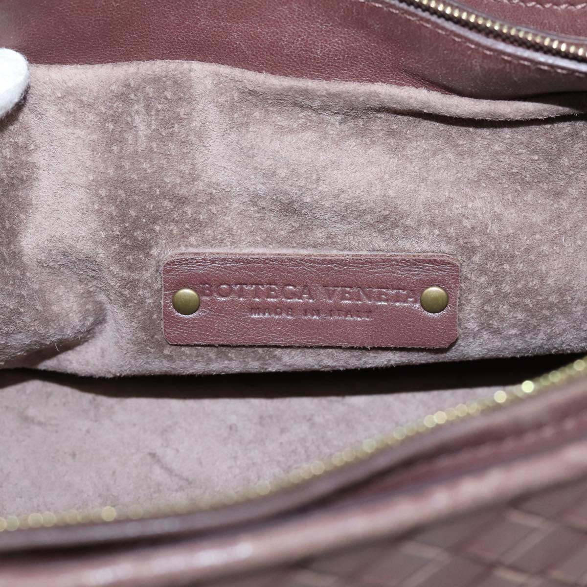 BOTTEGA VENETA INTRECCIATO Shoulder Bag Leather Brown Gold 192661 Auth 201370A