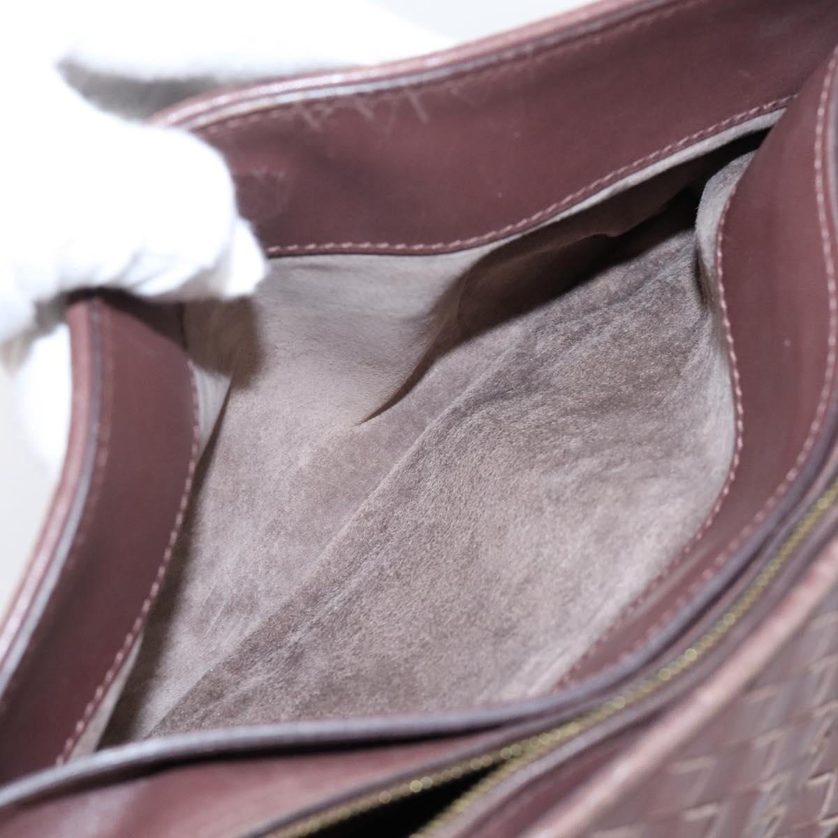 BOTTEGA VENETA INTRECCIATO Shoulder Bag Leather Brown Gold 192661 Auth 201370A