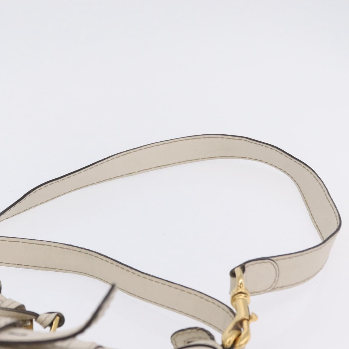 GUCCI GG Marmont Shoulder Bag Leather 2way White Gold 247185 Auth 201371A