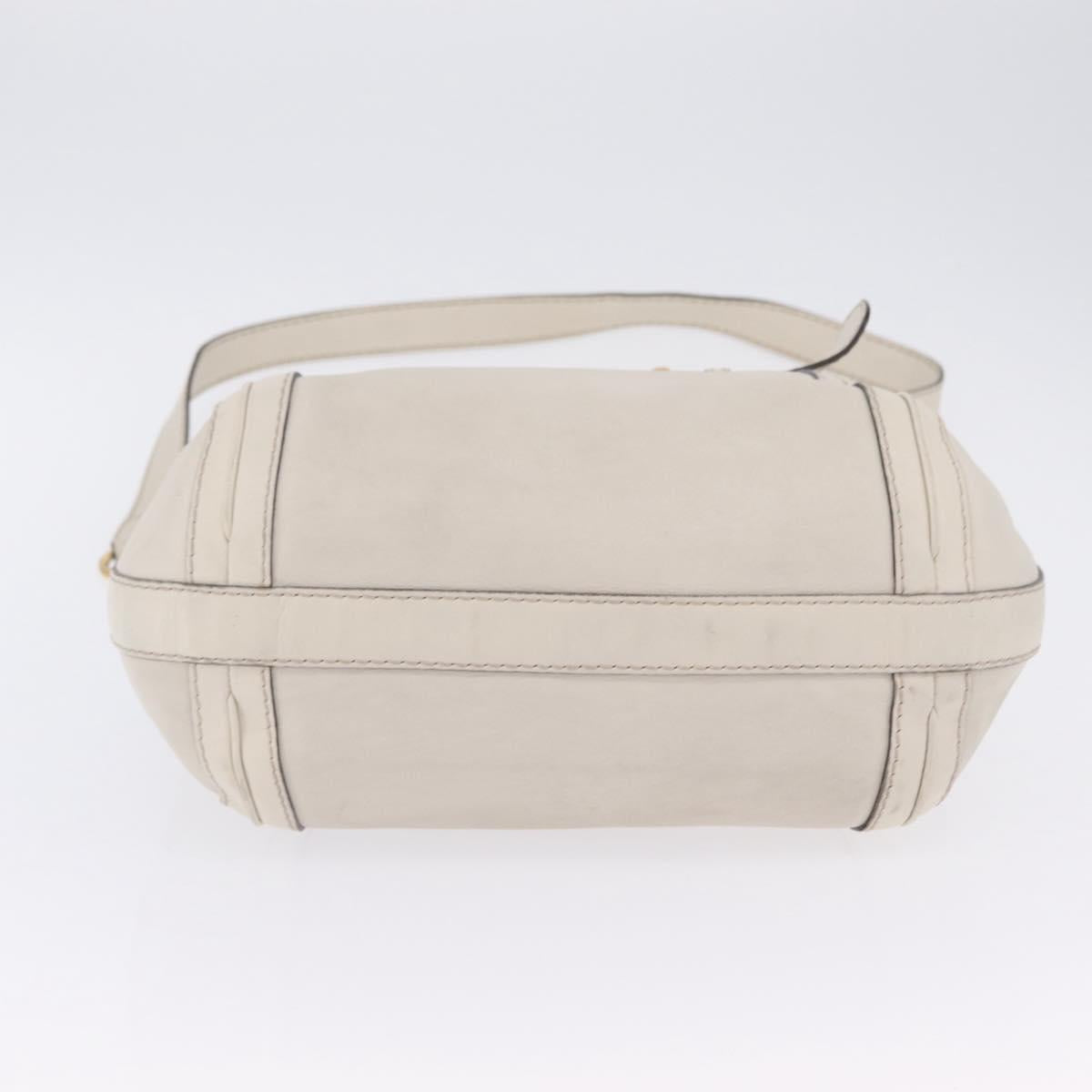 GUCCI GG Marmont Shoulder Bag Leather 2way White Gold 247185 Auth 201371A