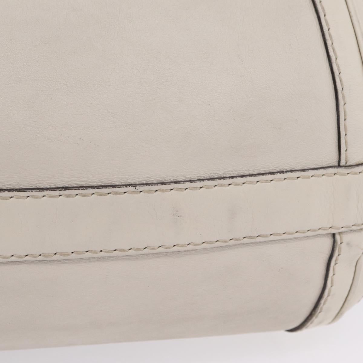 GUCCI GG Marmont Shoulder Bag Leather 2way White Gold 247185 Auth 201371A