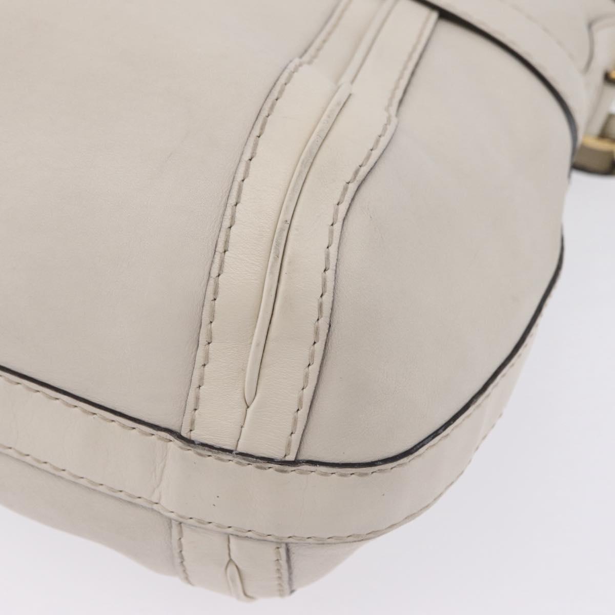 GUCCI GG Marmont Shoulder Bag Leather 2way White Gold 247185 Auth 201371A