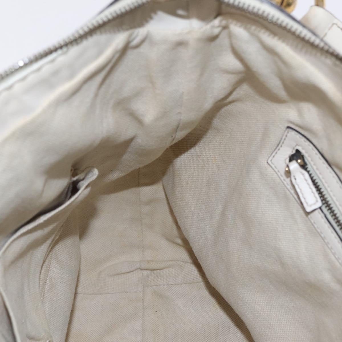GUCCI GG Marmont Shoulder Bag Leather 2way White Gold 247185 Auth 201371A