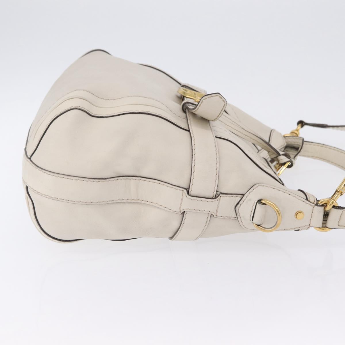 GUCCI GG Marmont Shoulder Bag Leather 2way White Gold 247185 Auth 201371A