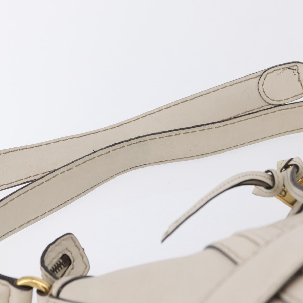 GUCCI GG Marmont Shoulder Bag Leather 2way White Gold 247185 Auth 201371A