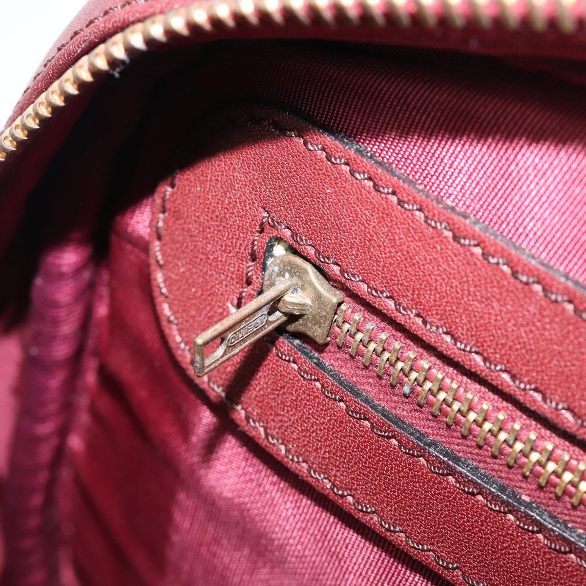 CARTIER Must Line Shoulder Bag Leather Bordeaux Gold Auth 201374