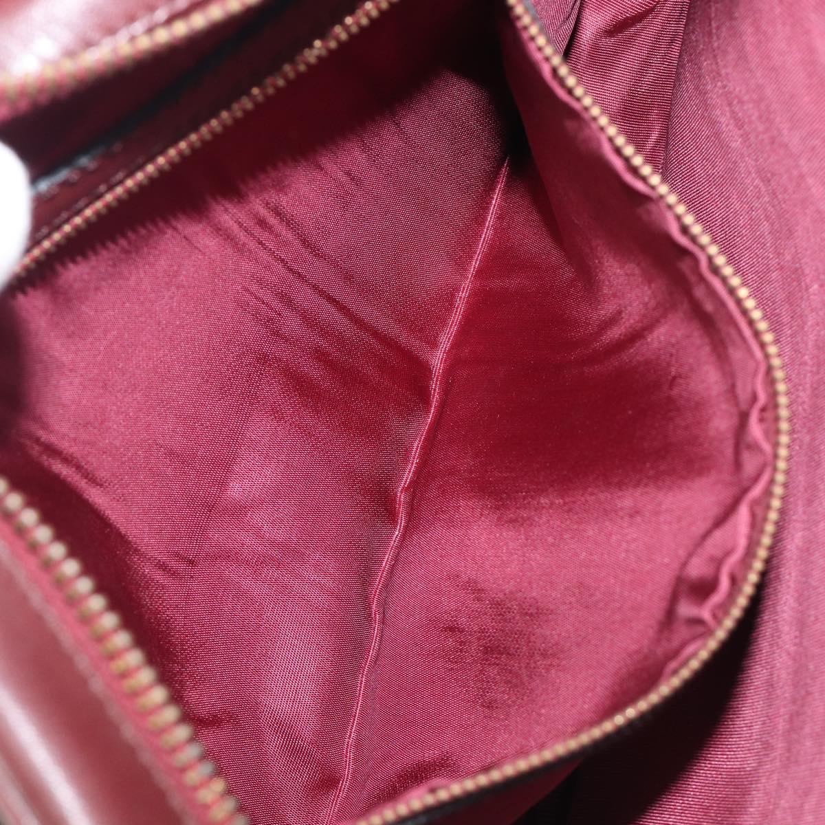 CARTIER Must Line Shoulder Bag Leather Bordeaux Gold Auth 201374
