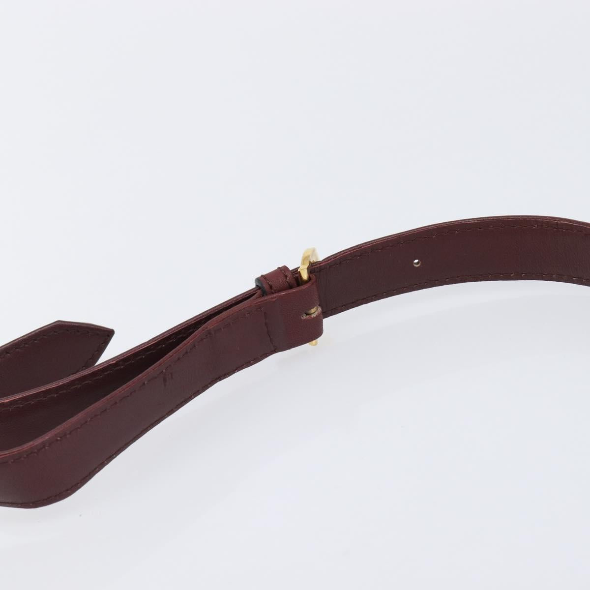 CARTIER Must Line Shoulder Bag Leather Bordeaux Gold Auth 201374