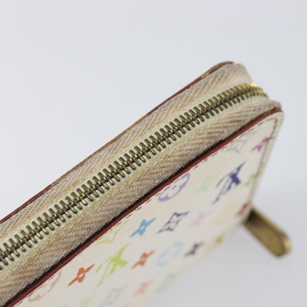 LOUIS VUITTON Monogram Multicolor Zippy Coin Purse White M93741 LV Auth 201382