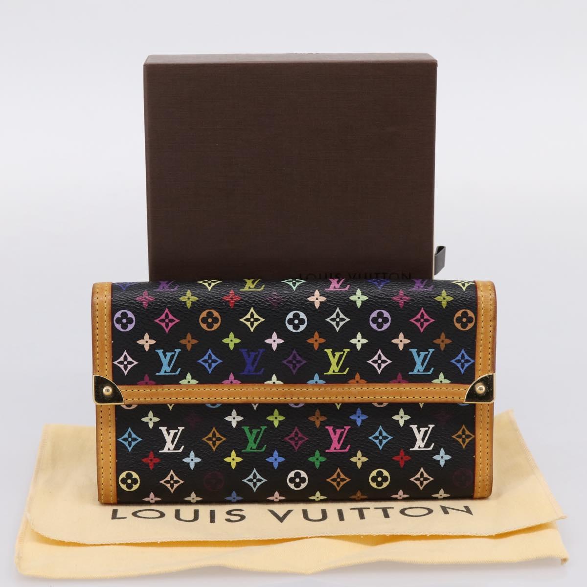 LOUIS VUITTON Monogram Multicolor Porte Tresor Wallet M92658 LV Auth 201383V