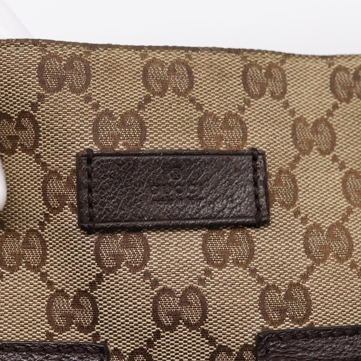 GUCCI GG Canvas Web Sherry Line Tote Bag Beige Silver 161836 Auth 201390A