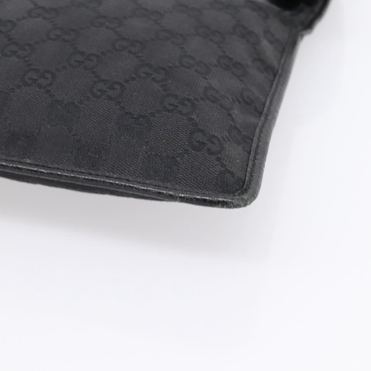 GUCCI GG Canvas Shoulder Bag Black Silver 27639 Auth 201392A