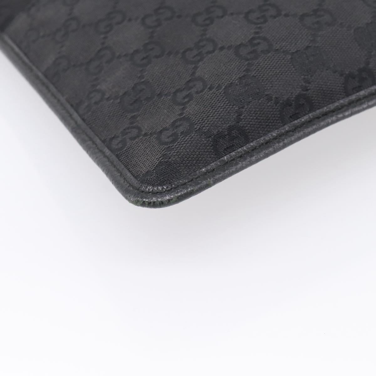GUCCI GG Canvas Shoulder Bag Black Silver 27639 Auth 201392A