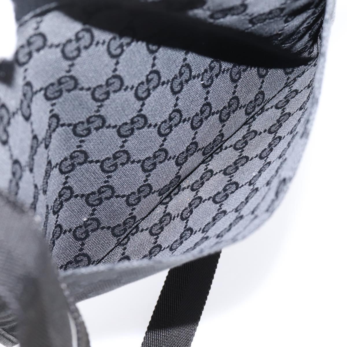GUCCI GG Canvas Shoulder Bag Black Silver 27639 Auth 201392A