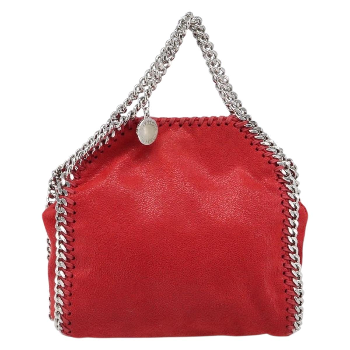 Stella MacCartney Falabella Chain Hand Bag Polyester 2way Red Auth 201393A