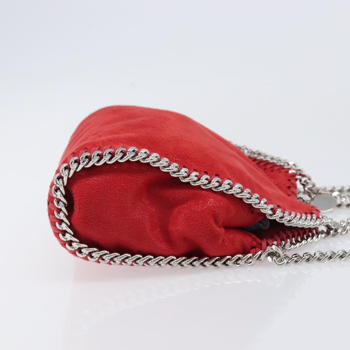 Stella MacCartney Falabella Chain Hand Bag Polyester 2way Red Auth 201393A