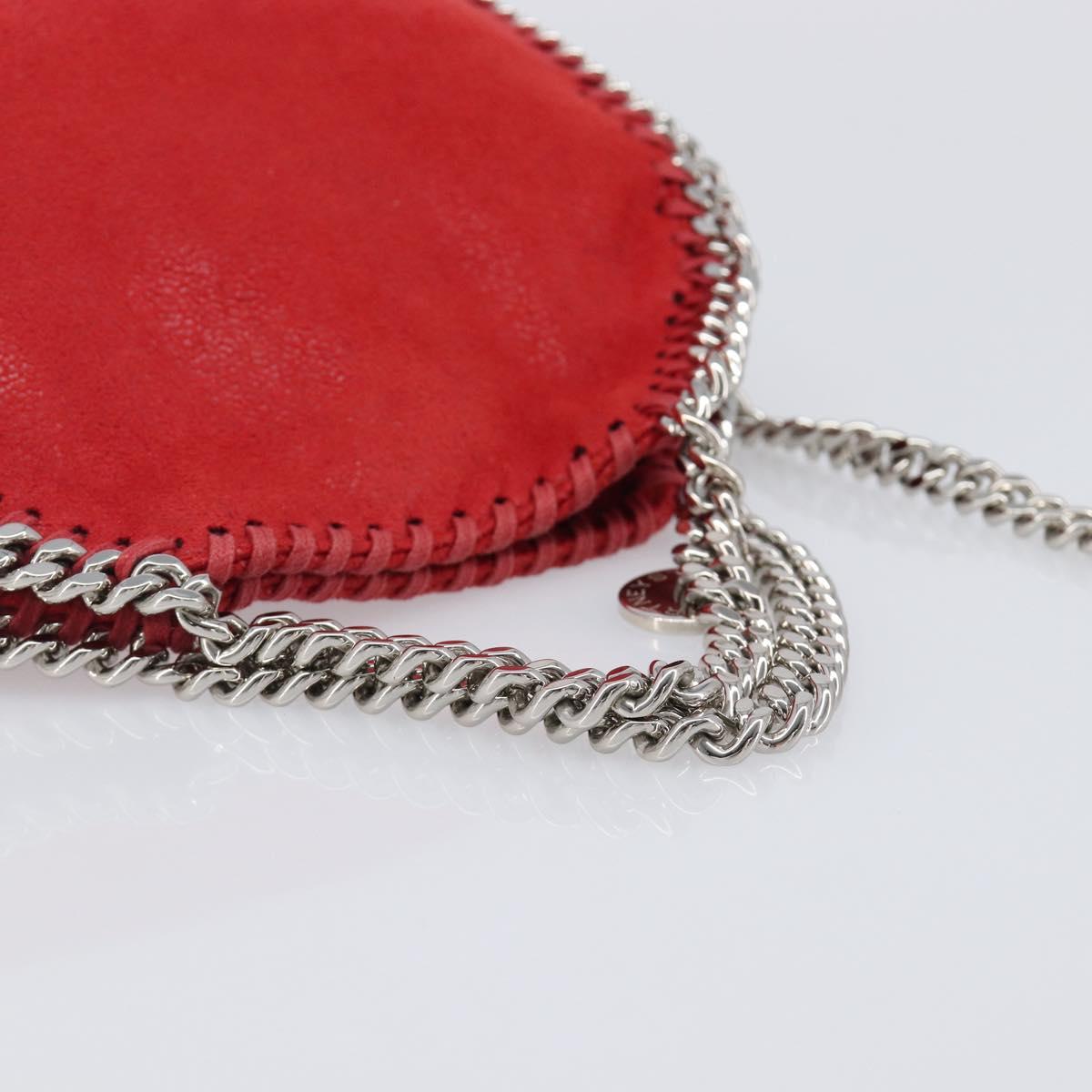 Stella MacCartney Falabella Chain Hand Bag Polyester 2way Red Auth 201393A