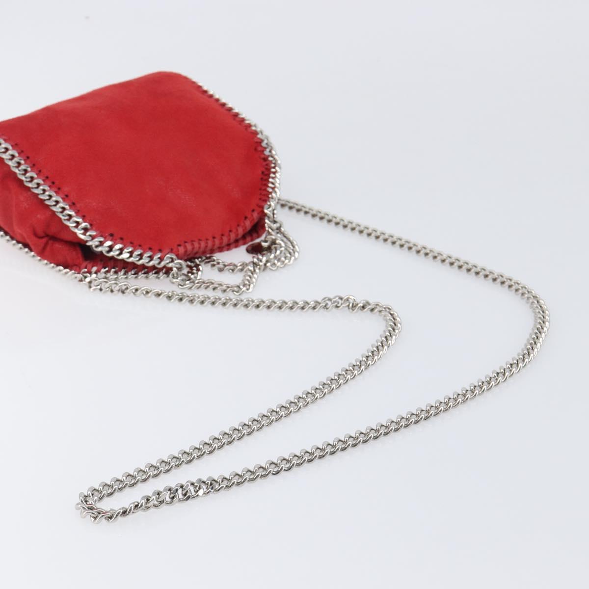 Stella MacCartney Falabella Chain Hand Bag Polyester 2way Red Auth 201393A