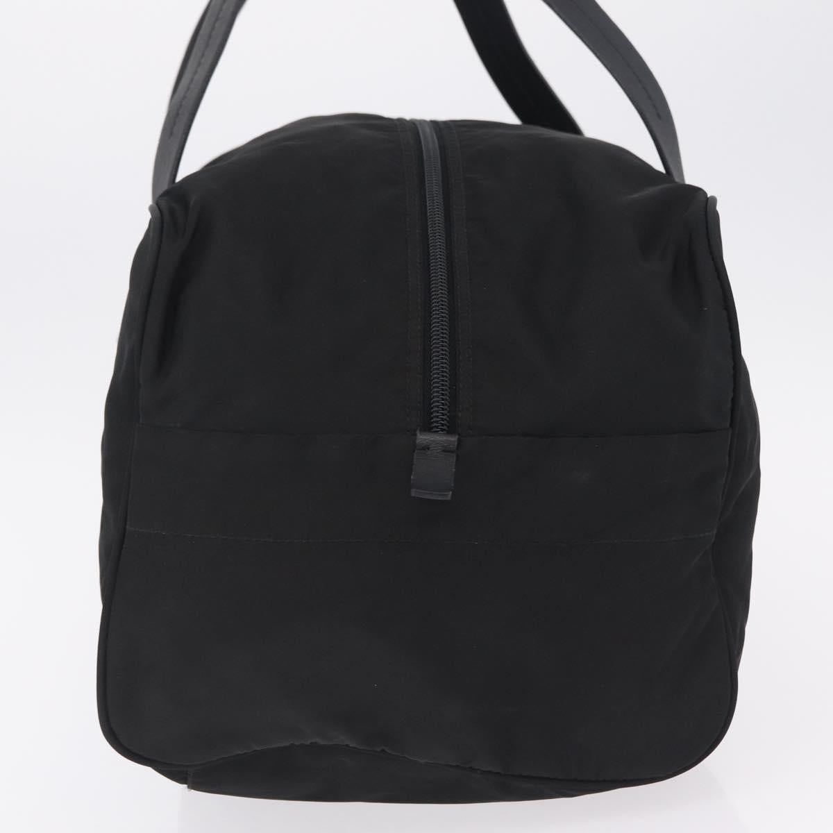 PRADA Hand Bag Nylon Black Silver Auth 201394A