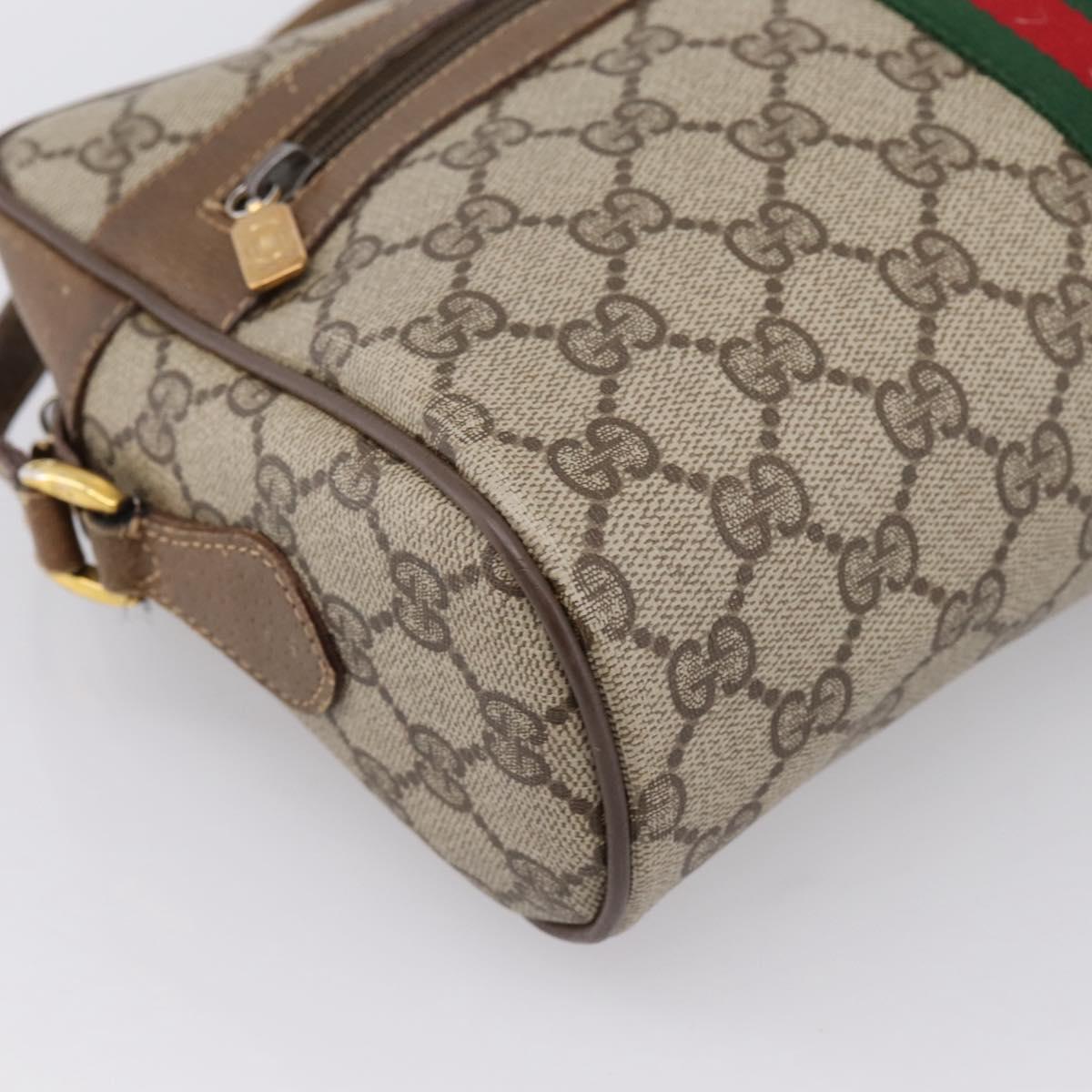 GUCCI GG Supreme Web Sherry Line Shoulder Bag PVC Beige 56 02 005 Auth 201400