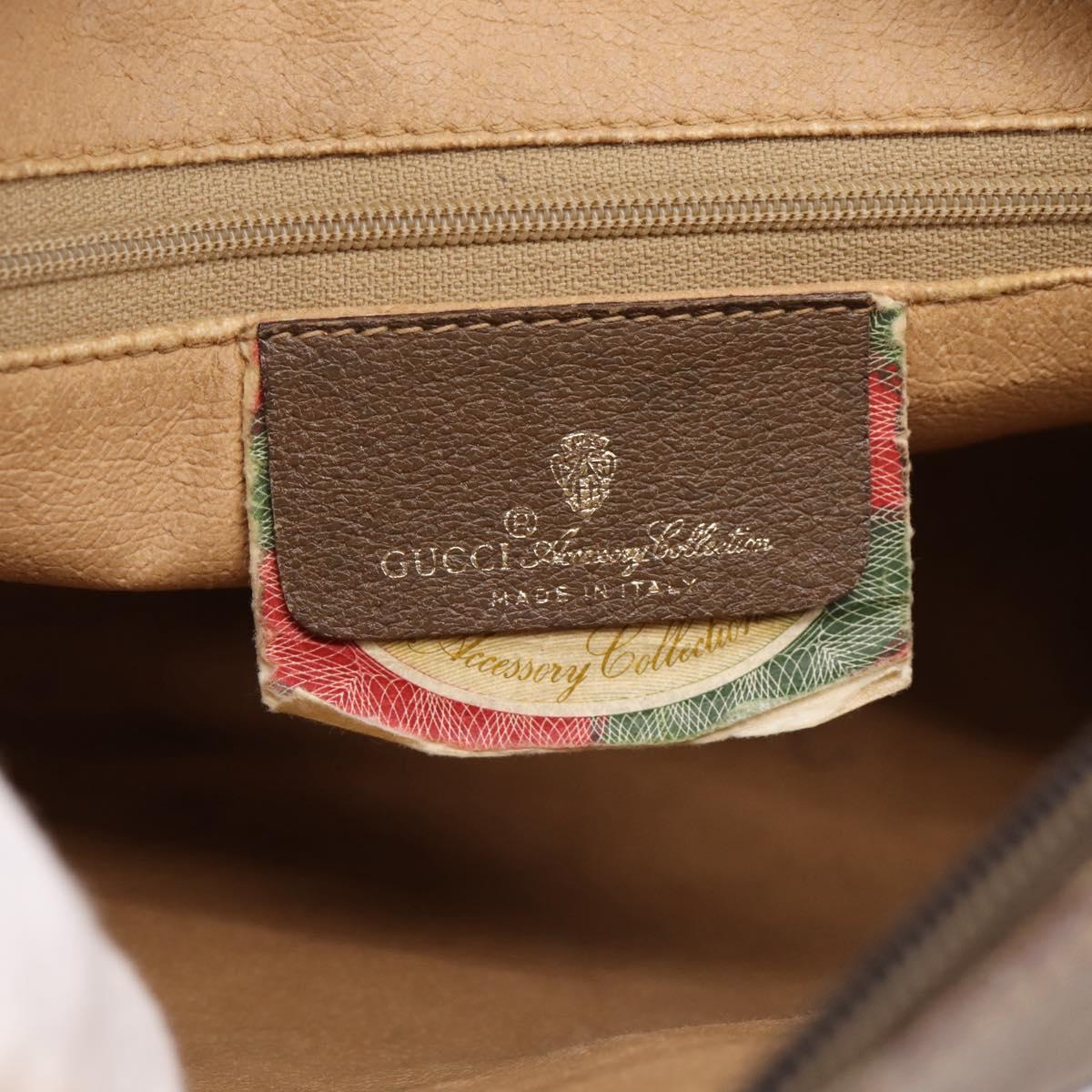 GUCCI GG Supreme Web Sherry Line Shoulder Bag PVC Beige 56 02 005 Auth 201400