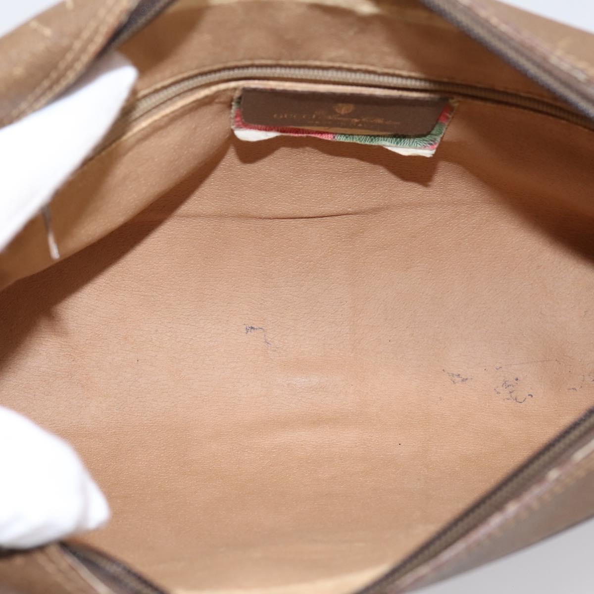 GUCCI GG Supreme Web Sherry Line Shoulder Bag PVC Beige 56 02 005 Auth 201400