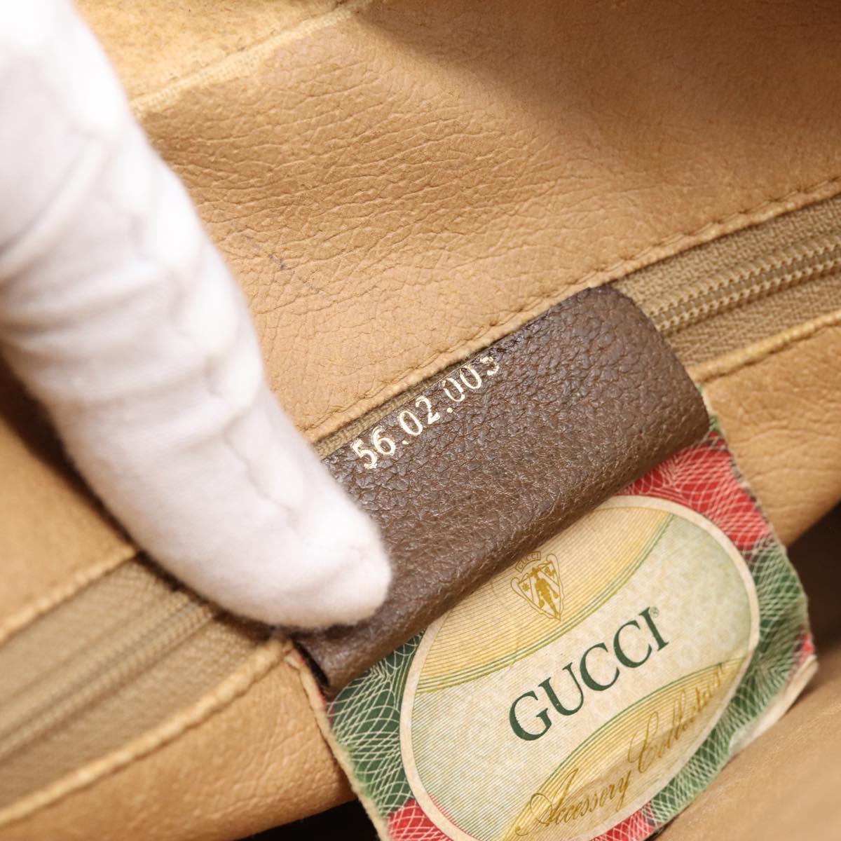 GUCCI GG Supreme Web Sherry Line Shoulder Bag PVC Beige 56 02 005 Auth 201400