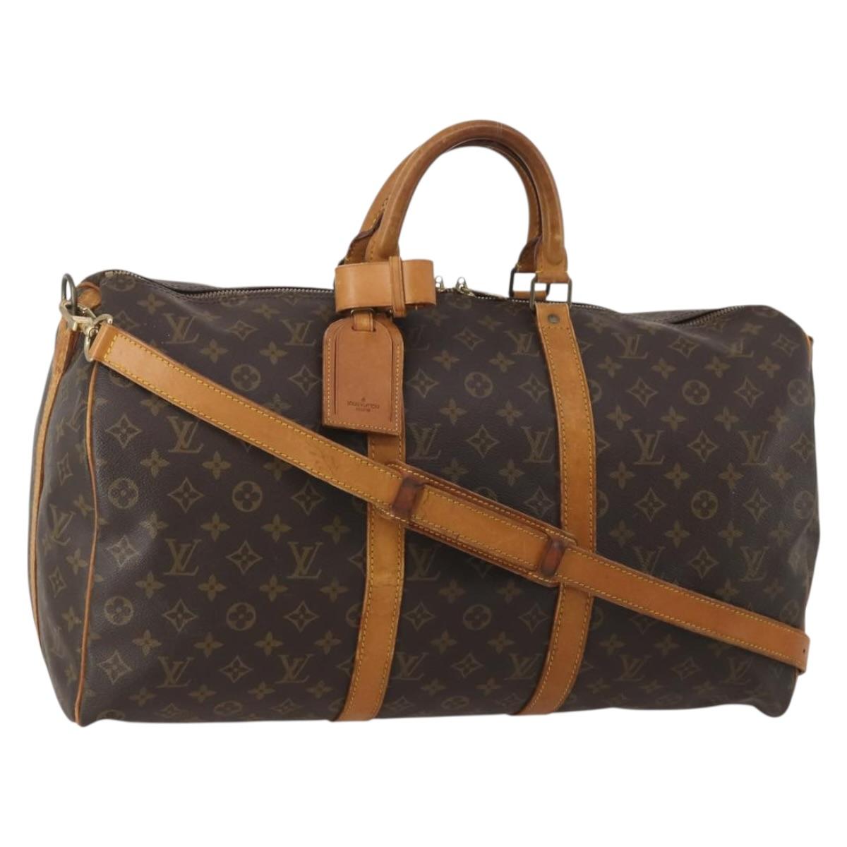 LOUIS VUITTON Monogram Keepall Bandouliere 50 Boston Bag M41416 LV Auth 201401