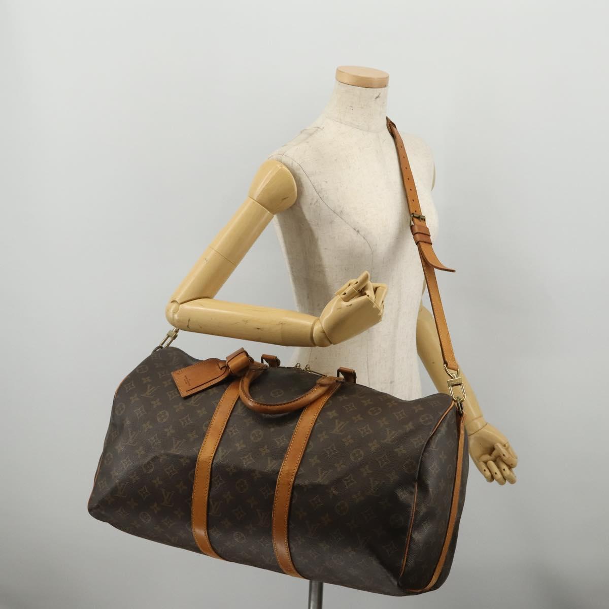 LOUIS VUITTON Monogram Keepall Bandouliere 50 Boston Bag M41416 LV Auth 201401