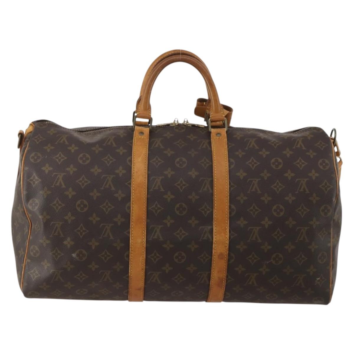 LOUIS VUITTON Monogram Keepall Bandouliere 50 Boston Bag M41416 LV Auth 201401