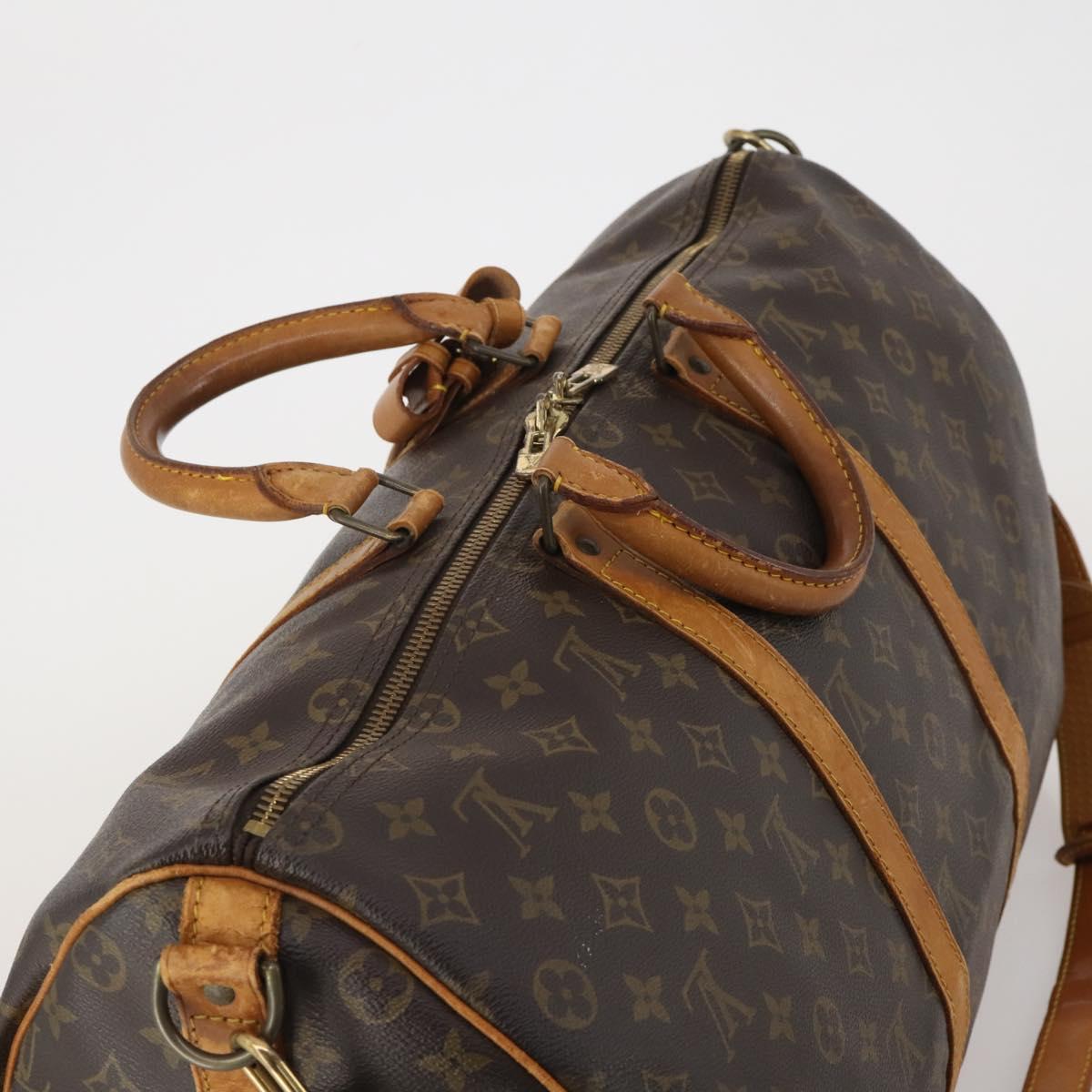 LOUIS VUITTON Monogram Keepall Bandouliere 50 Boston Bag M41416 LV Auth 201401