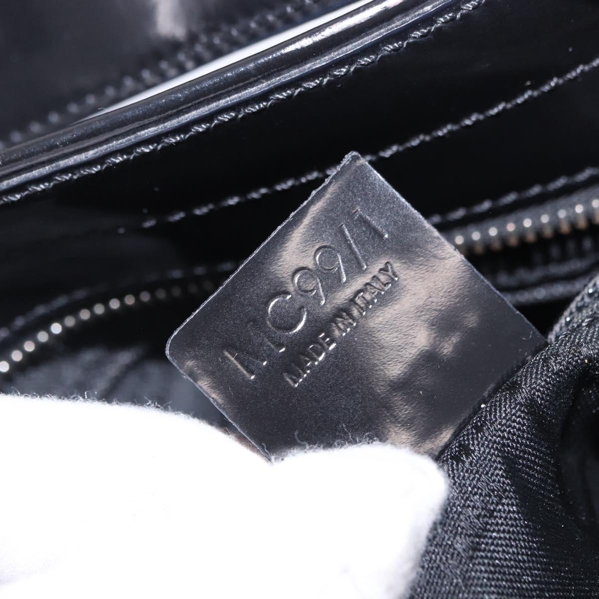 CELINE Macadam Shoulder Bag PVC Leather Silver Black Auth 201404A