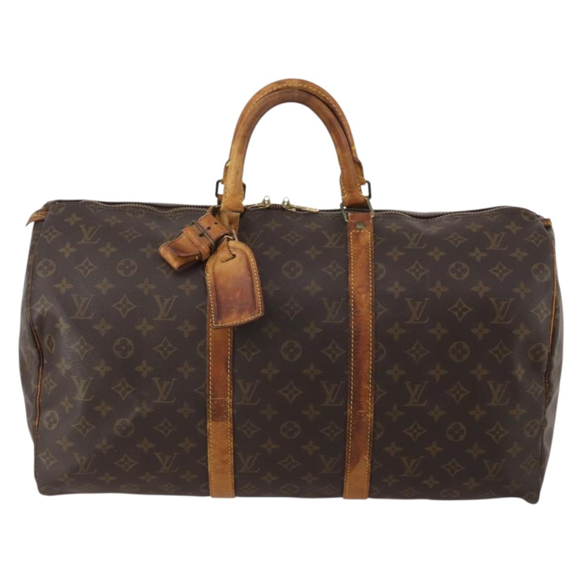 LOUIS VUITTON Monogram Keepall 50 Boston Bag M41426 LV Auth 201405