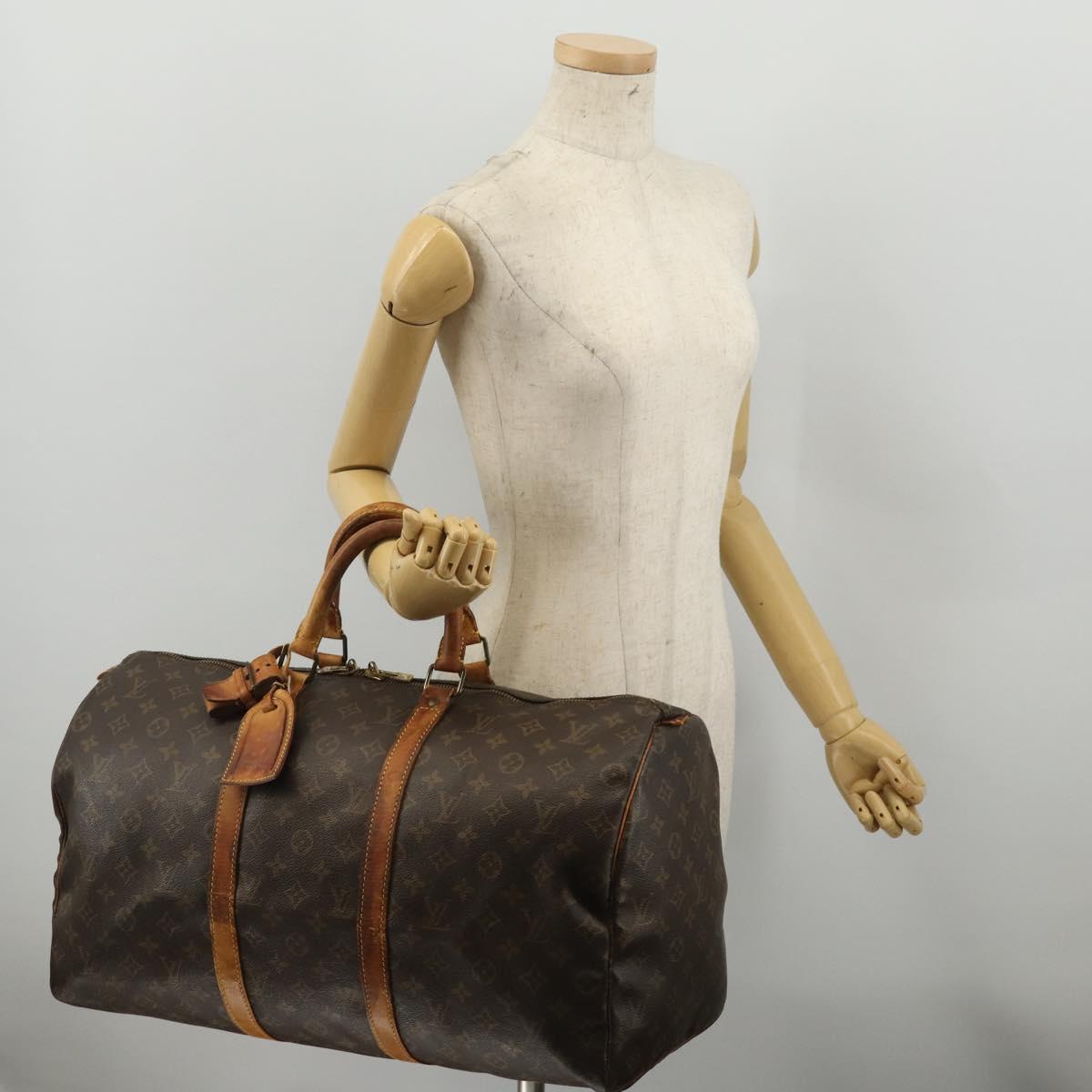 LOUIS VUITTON Monogram Keepall 50 Boston Bag M41426 LV Auth 201405