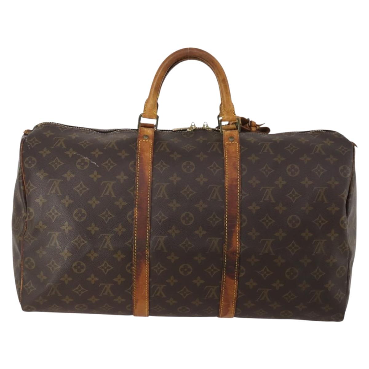 LOUIS VUITTON Monogram Keepall 50 Boston Bag M41426 LV Auth 201405