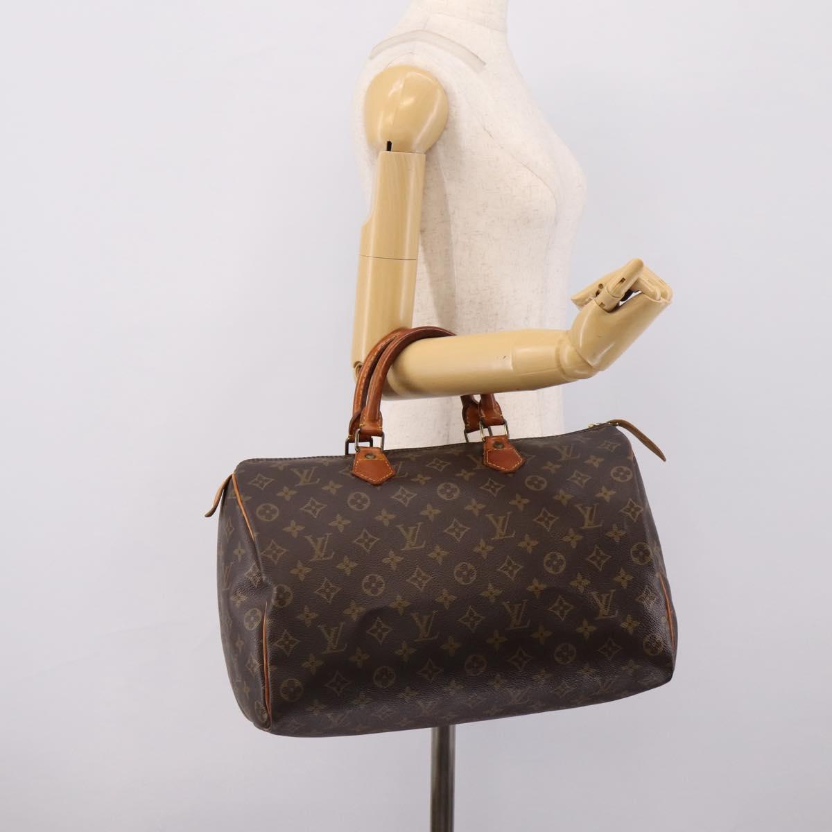 LOUIS VUITTON Monogram Speedy 35 Hand Bag M41524 LV Auth 201407A