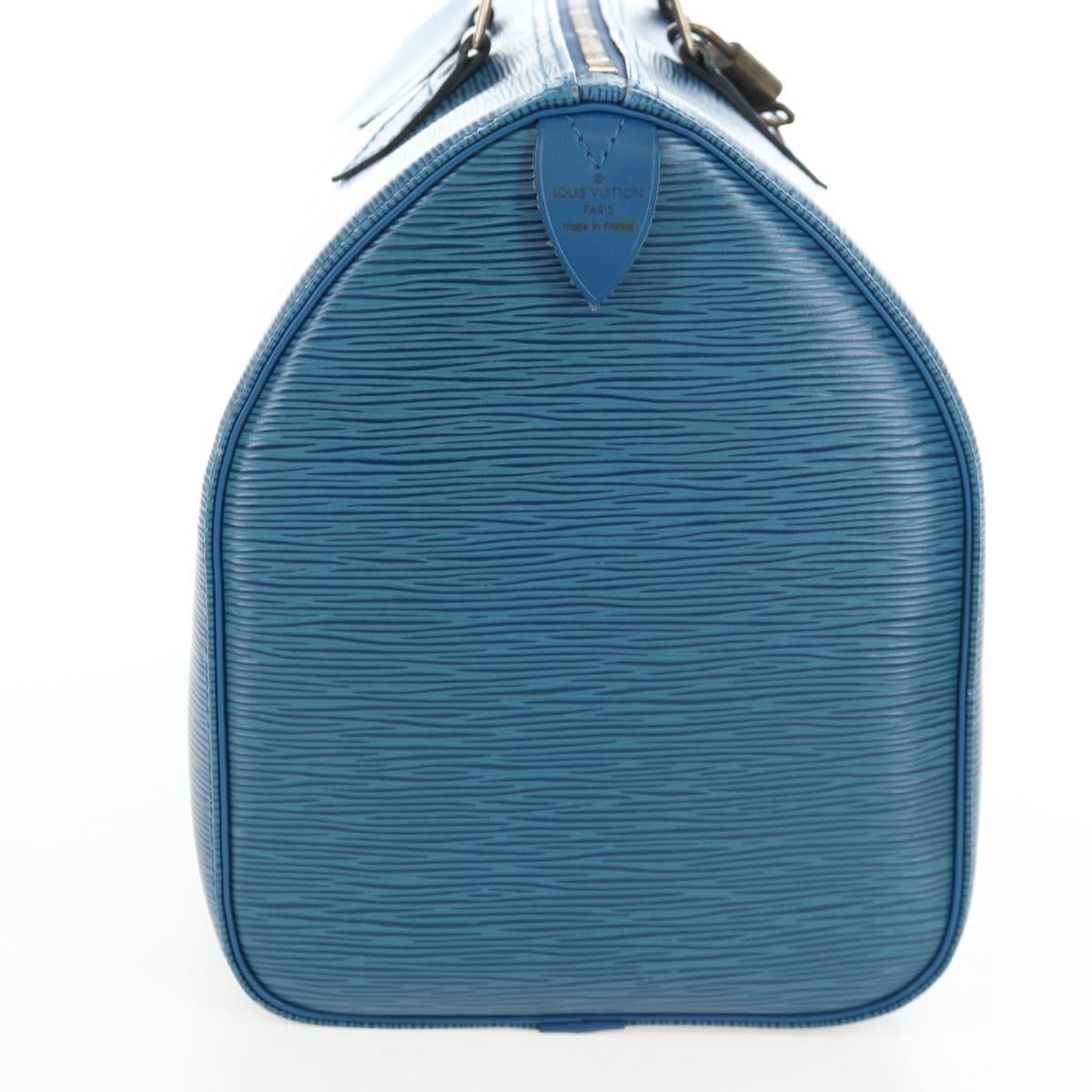 LOUIS VUITTON Epi Speedy 35 Hand Bag Toledo Blue M42995 LV Auth 201415V